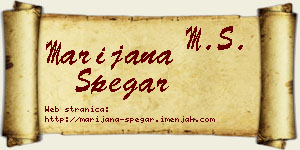 Marijana Špegar vizit kartica
